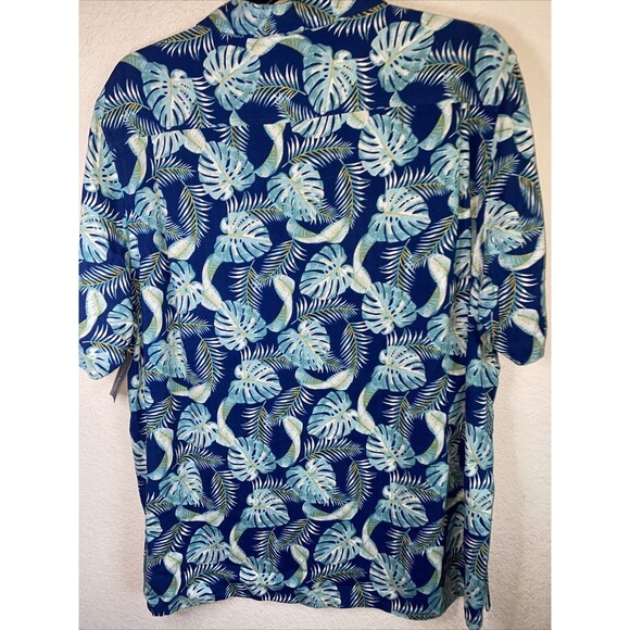 New Club Room Silk shirt Tropical Palm Leaves Hawaiian Men XXL Short button - Picture 5 of 6